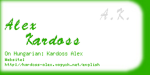 alex kardoss business card